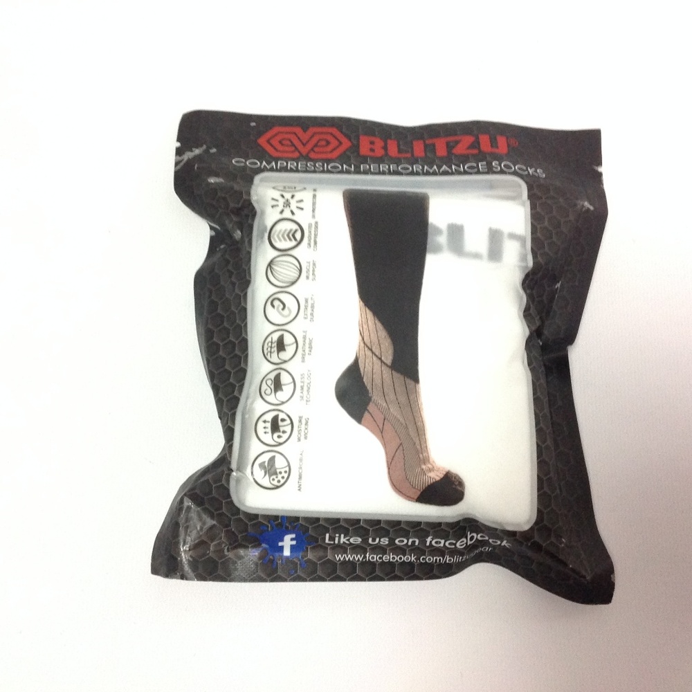 New Blitzu Sports Compression Socks Size S White